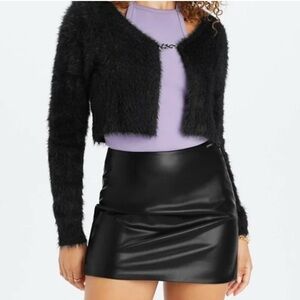 Fabletics Vegan Leather Mini Skirt in Black